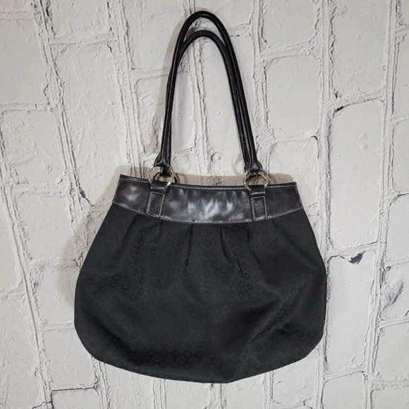 Nine West Large Black Womens Shoulder Bag Purse Tote Classic Minimalist Neutral‎ - Picture 6 of 10